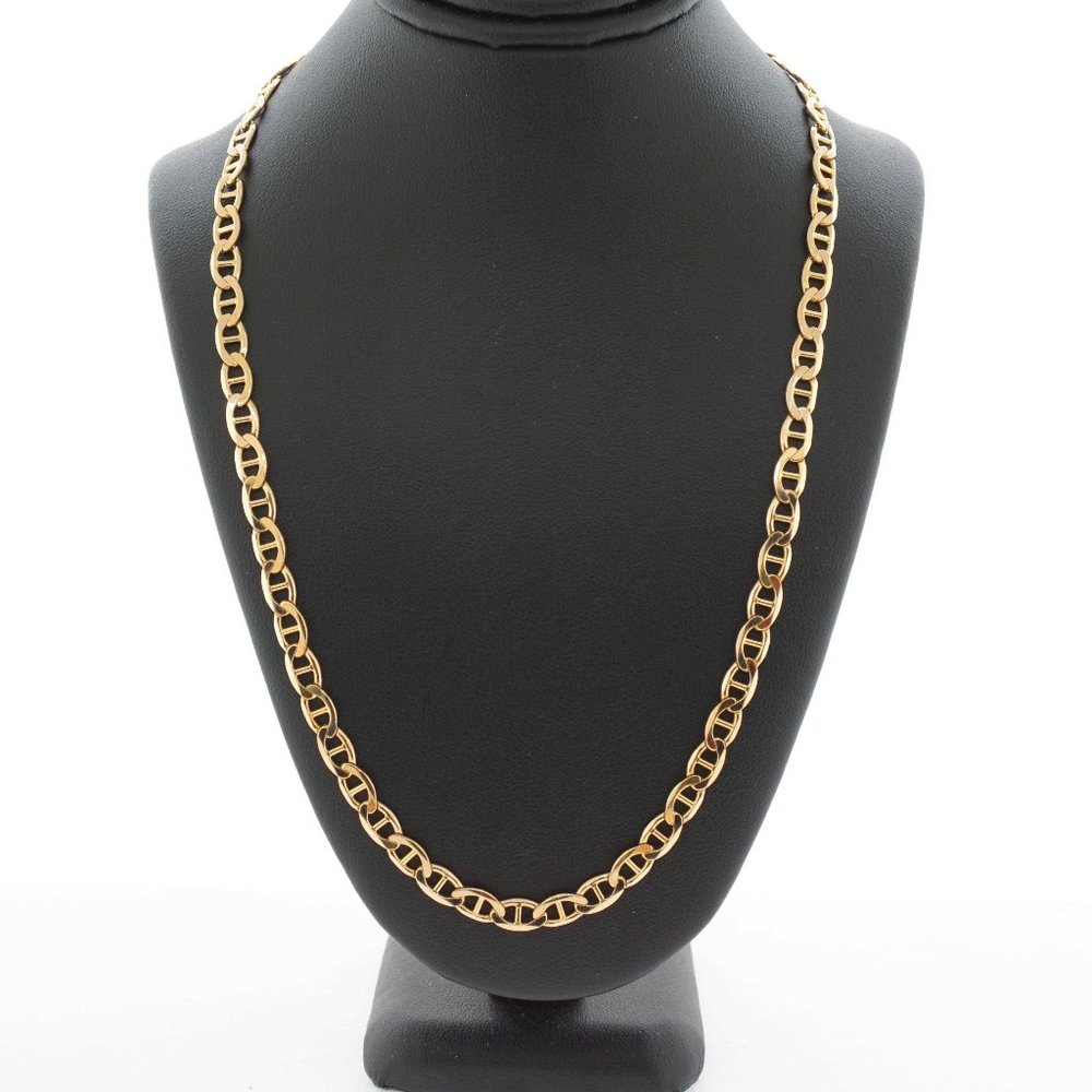 Large Link Mariner Chain 14K Yellow Gold Necklace,18.5 grams of gold